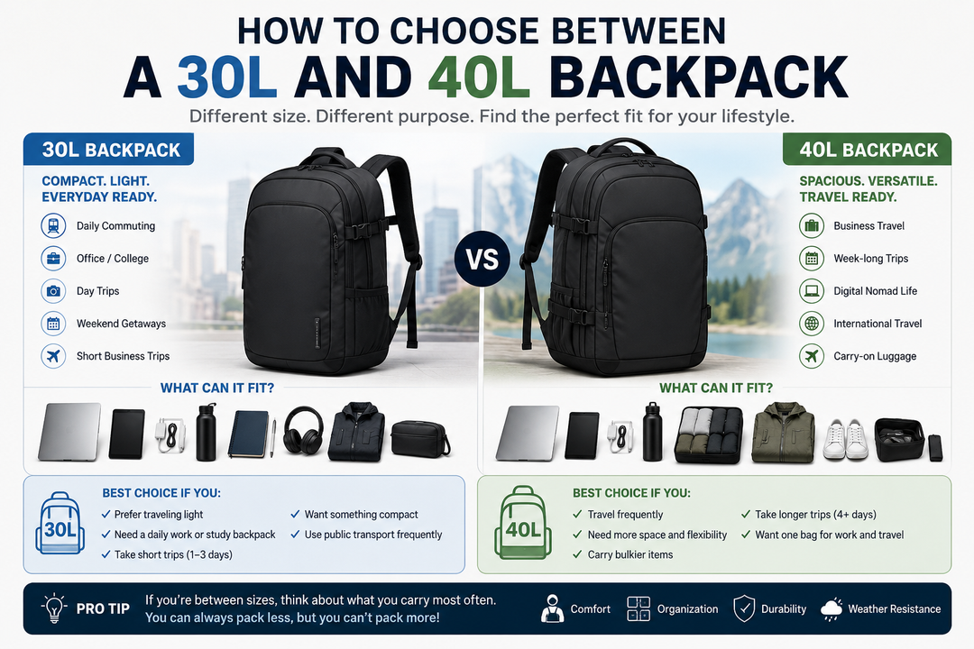 How to Choose Between a 30L and 40L Backpack: Which Size Is Right for You?