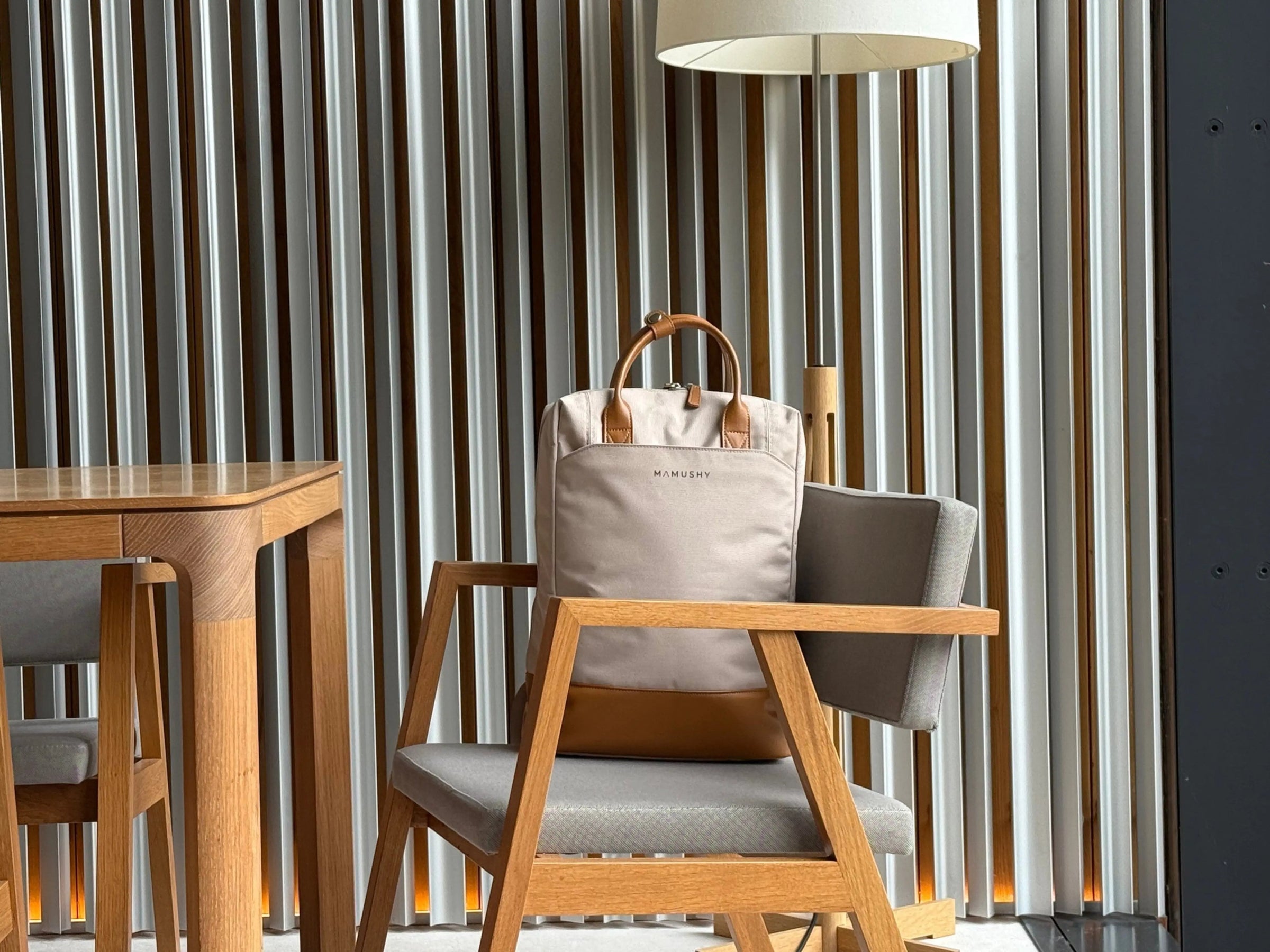 backpack on the chair
