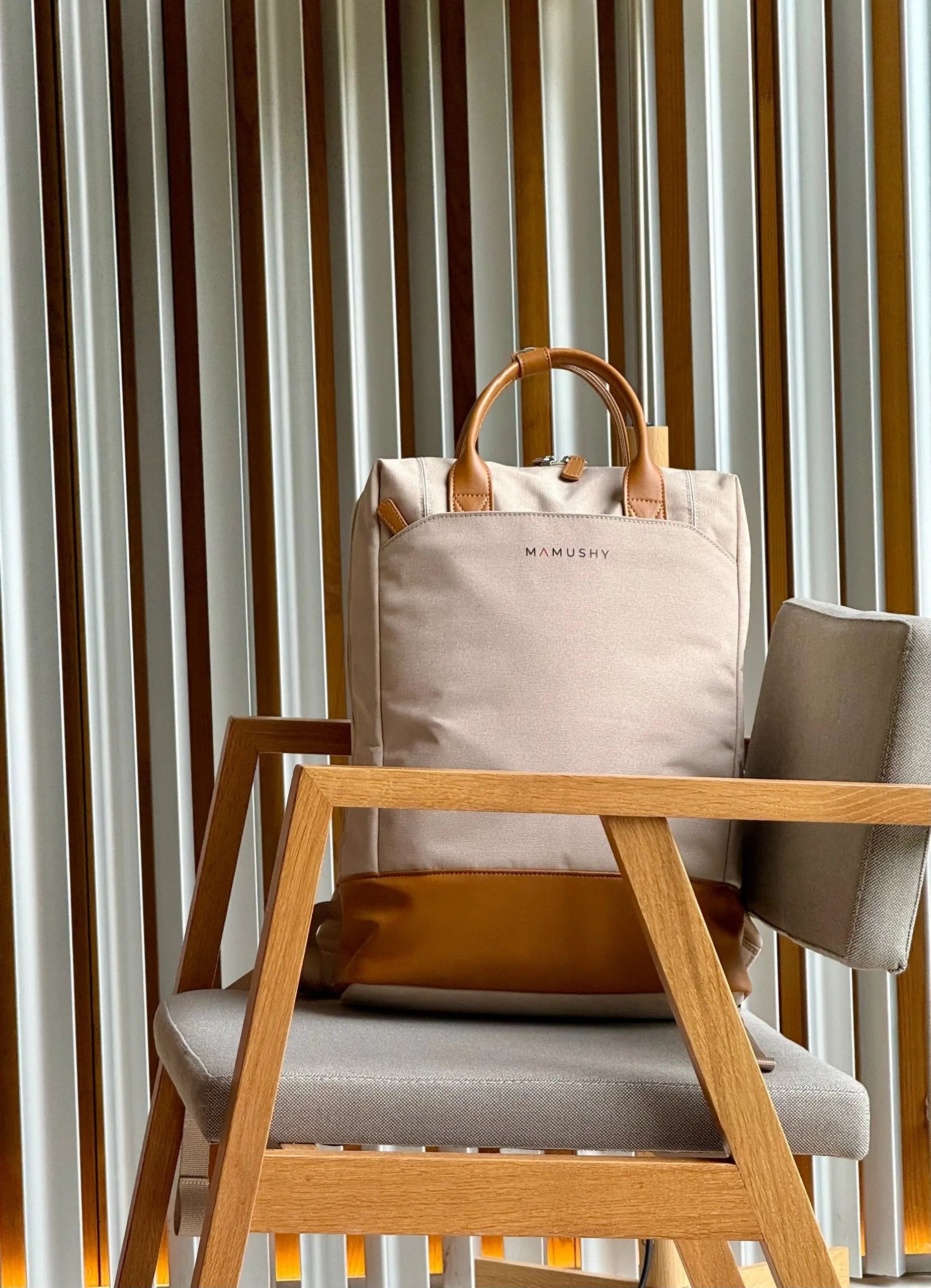 backpack on the chair